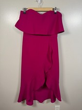 Xscape Strapless Ruffle Dress Size 6 Fuschia Pink Party Cocktail Wedding Guest 