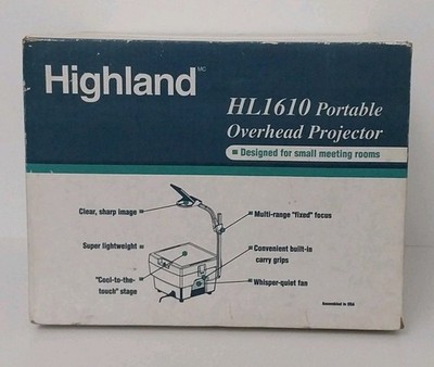 Highland Portable Overhead Projector - HL1610 - New Open Box - Assembled In USA