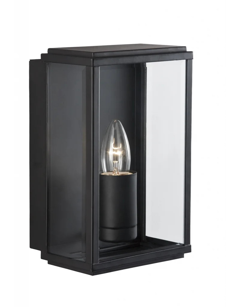 Outdoor Light Black Box Wall IP44 Searchlight 8204BK