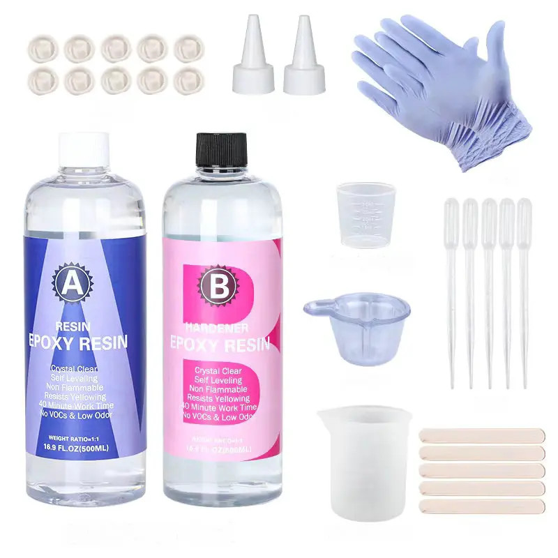 Epoxy Resin Kit Crystal Clear Non-Yellowing DIY Jewelry Casting with Bubble-Free Formula