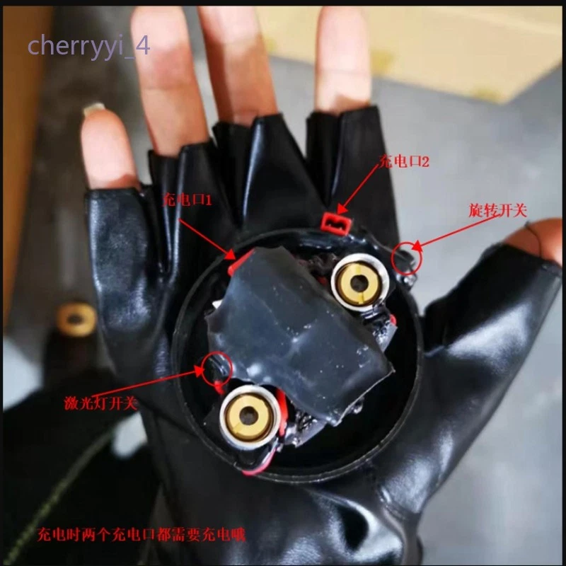 Guantes láser rojo verde vórtice rotación automática bar club DJ fiesta KTV escenario espectáculo utilería Foto 3 de 4