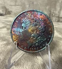 1884 O MORGAN SILVER DOLLAR GEM BU PROOF LIKE RAINBOW TONED #2715