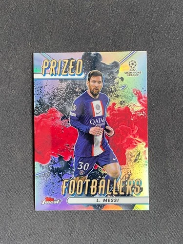 Lionel Messi 2022-23 Topps Finest UEFA Prized Footballers Fusion Red Black SSP