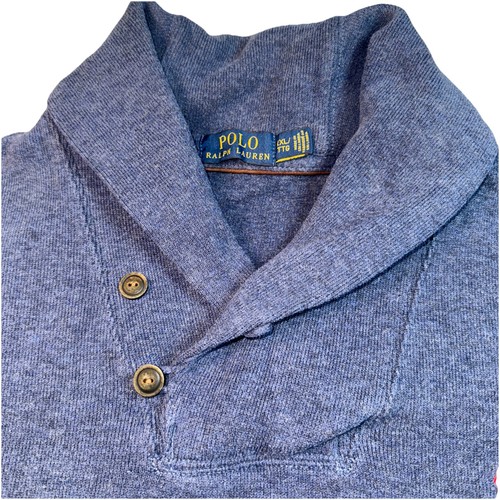 Polo Ralph Lauren Sweater Mens XXL Blue Shawl Collar Button Long Sleeve Pullover - Picture 5 of 7