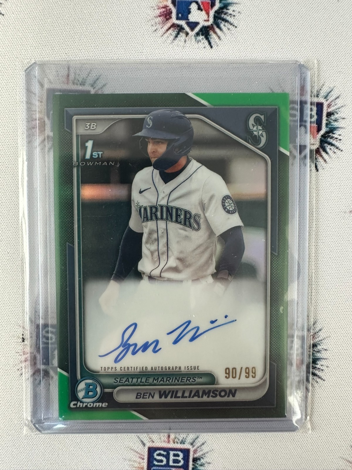2024 Bowman Ben Williamson 1st Bowman Chrome True Green Refractor Auto 90/99
