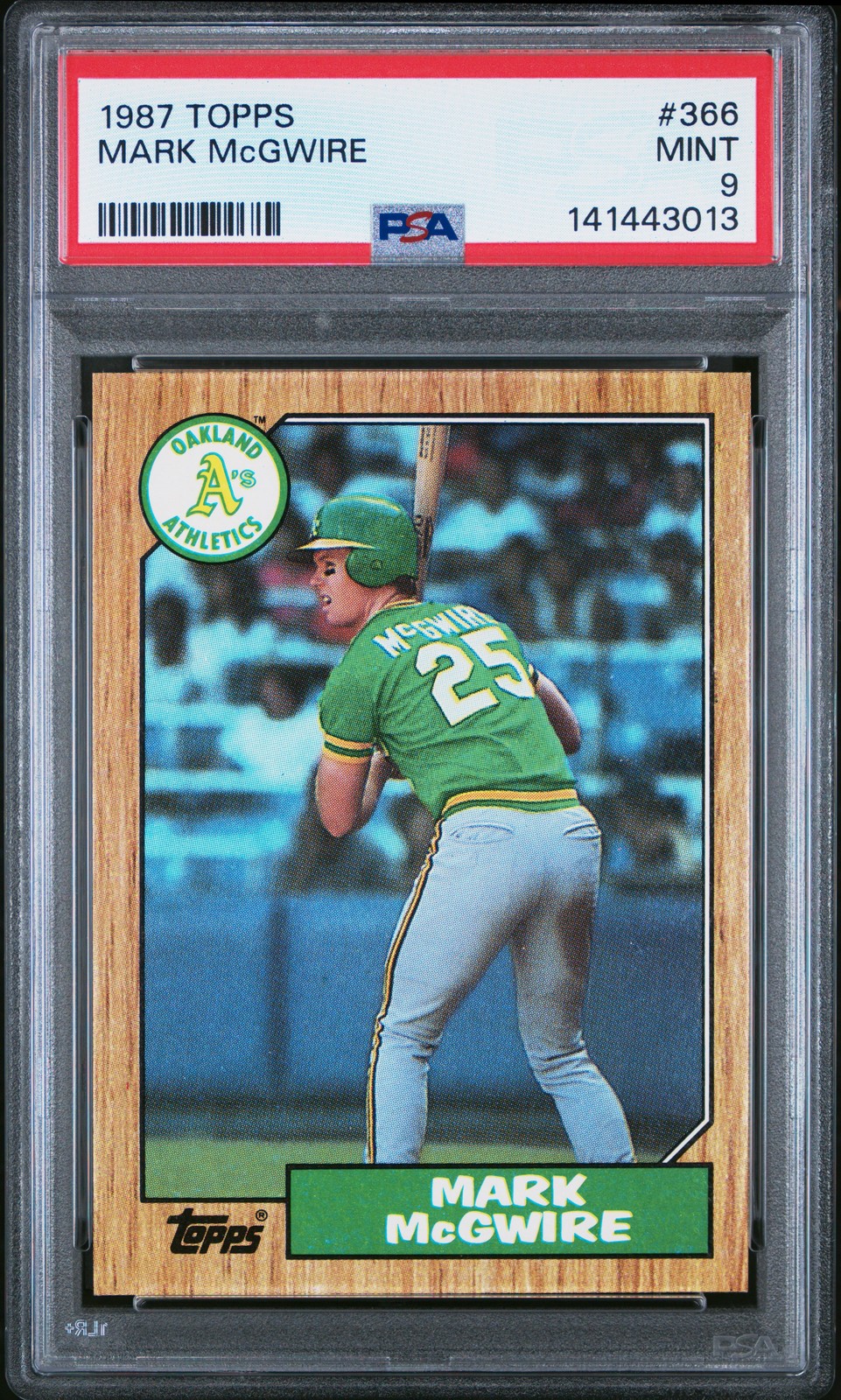 1987 TOPPS #366 MARK MCGWIRE PSA 9