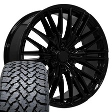 22x9 Gloss Black Zl1 Wheels 28545r22 At Tires Set Fits Silverado Tahoe 22x9 Gloss Black Zl1 Wheels 28545r22 At Tires Set Fits Silverado Tahoe