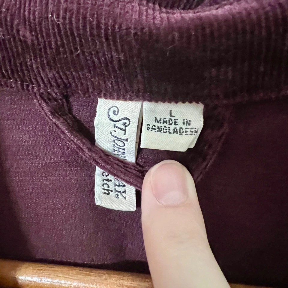 St John's Bay Corduroy Blazer Jacket Women's L Purple Button Front Pockets - Image 3 of 4