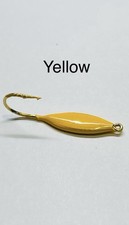 Yellow, Crappie Fishing Spoons, dock ice fishing, 6 Per Pack, 1/32 oz