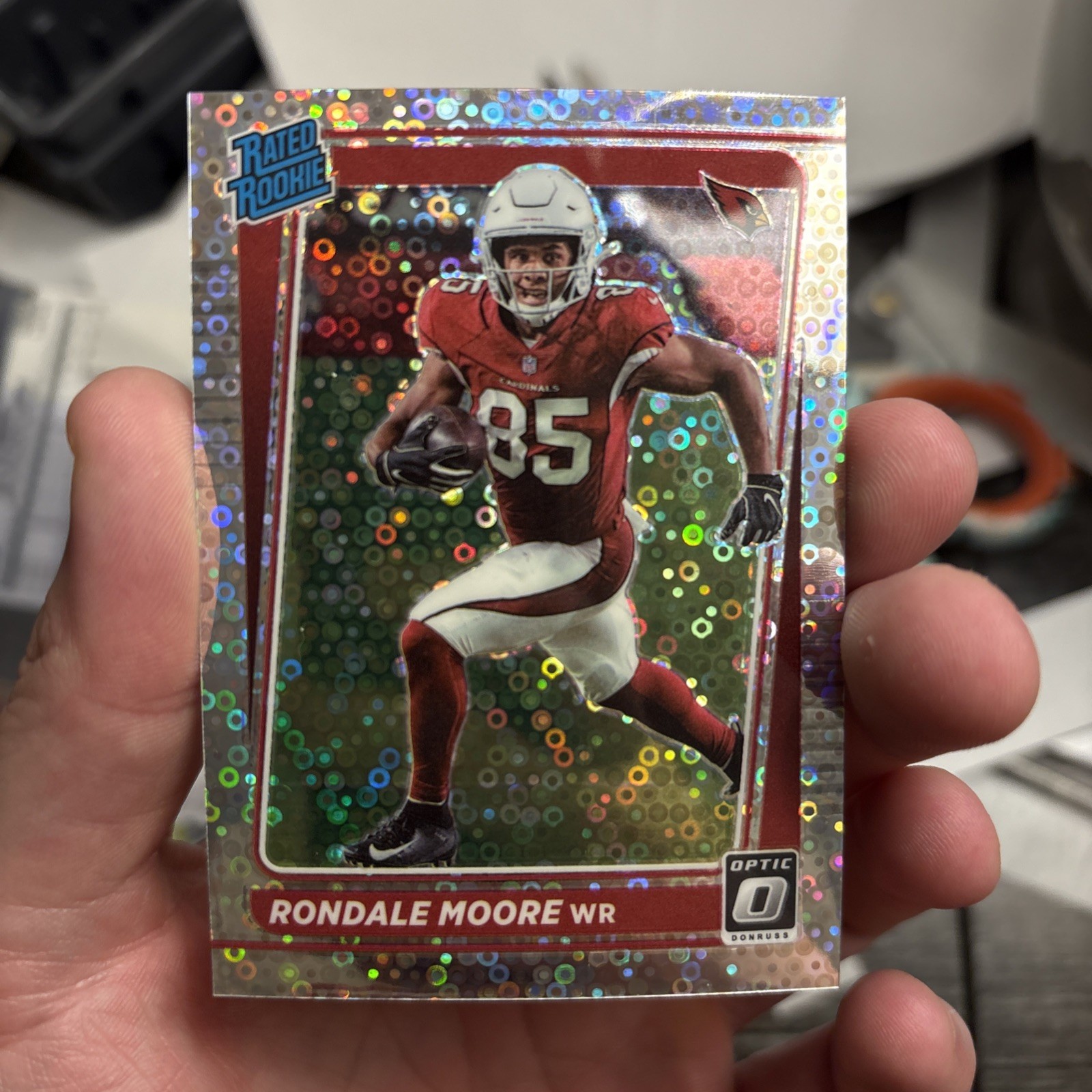2021 Panini Optic - Rated Rookie Rondale Moore #217 Silver Circles Prizm /125  