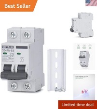 2 Pole DIN Rail Mount Circuit Breaker - 40 Amp with Silver Alloy Contacts