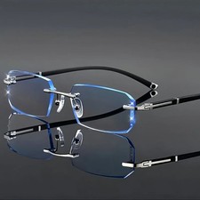 Progressive Multifocal Reading Glasses for Men Blue Light Blocking Titanium Arm