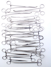 LOT OF 23 HEMOSTAT FORCEPS CURVED STAINLESS SURGICAL MEDICAL Read Description