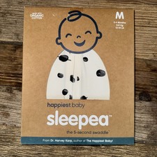 Happiest Baby sleepea, swaddle, organic cotton, White, sz M 2-4 Months / 5-8kg