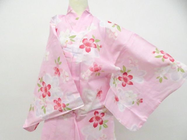 JAPANESE KIMONO YUKATA PINK 162cm 5 ft 4 in COTTON EE8065 | eBay