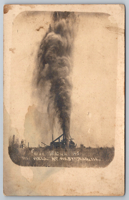 #ad #ad c1910s RPPC Gusher Oil Well Westfield Illinois Antique Real Photo Postcard $99.99