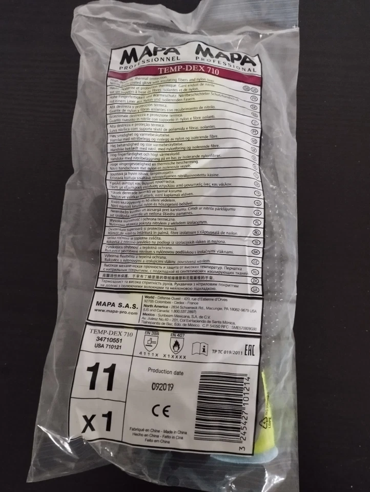 8 Paar Mapa 710 Tempdex Handschuhe Hitzeschutz Gr. 11 - Bild 2 von 2