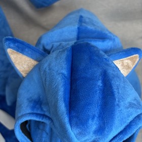 Sonic the Hedgehog Blue Plush Costume Jumpsuit and Spiked Headpiece Set Size 6-7