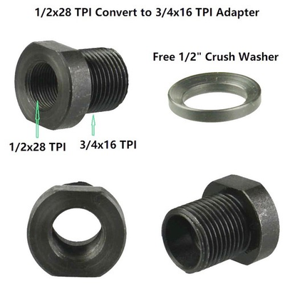 #ad 1 2X28 TPI Female Convert to 13 16x16 TPI Male Muzzle Thread Adapter Washer $12.99