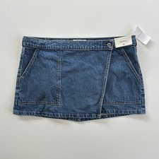 Abercrombie Fitch A F Mid Rise Denim Jean Wrap Mini Skirt Women s Size 32 NEW
