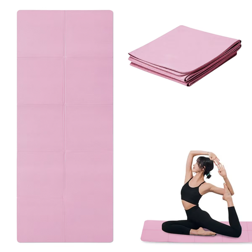 Pink Foldable Yoga Mat Eco Friendly EVA Folding Travel Fitness Exercise Mat 3/4/ - Picture 2 of 13