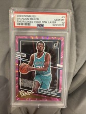 Brandon Miller /50 2023 Donruss The Rookies- Holo Pink Laser PSA 10 - Pop 1