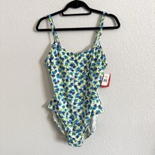 Cole of California One Piece Floral Bathing Suit Swimsuit Size 16 Made In USA
