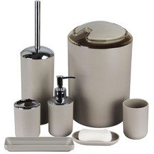Bathroom Accessories Set,Apricot Bathroom Set,7 Pieces Bathroom Accessory set