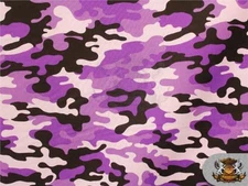 100% Cotton Quilt Prints Fabrics Camouflage / 45" Wide/Sold by the Yard (Purple)