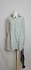 H By Halston Linen Shift Dress Oversized High Low, Size XS