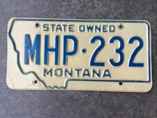1970 1971 1972 Montana Highway Patrol License Plate MHP 232 Vintage Number Tag