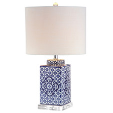 Jonathan Y 23 Blue And White Chinoiserie Ceramic Table Lamp Traditional