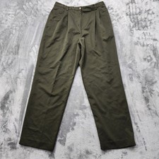 Vintage Liz Claiborne LizSport Pants Womens 14 Green High Rise Pleated Tapered