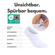 Füßlinge Damen Herren Sneaker Socken unsichtbar Baumwolle mit Silikonpad