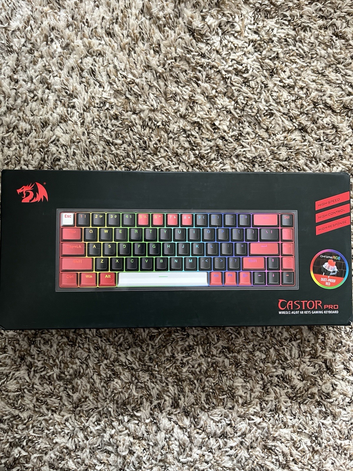 Red Dragon Castor Pro Wired Gaming Chroma RGB Dust Proof Mechanical Keyboard