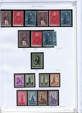 BELGIUM; 1930-32 early issues fine Mint group of SETS on album page