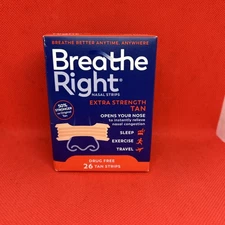 Sealed Breathe Right Extra Strength Tan Nasal Strips 26 Sleep Exercise Travel