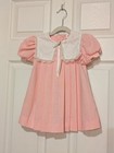 Vintage Good Lad 3T Pink Dress White Lace Bib Collar Puff Sleeve Toddler Girls — photo 1