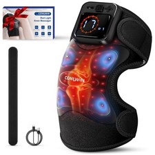 4-in-1 Cordless Knee Massager with Heat and Red Light Therapy for Knees, 6 Vi...