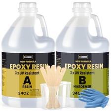 68OZ 3 UV Resistant Resin Kit,No Bubble  Crystal Clear Epoxy Resin for Coating,