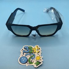 Tortoise Shell Square Black Frame Blue/green tint Sunglasses