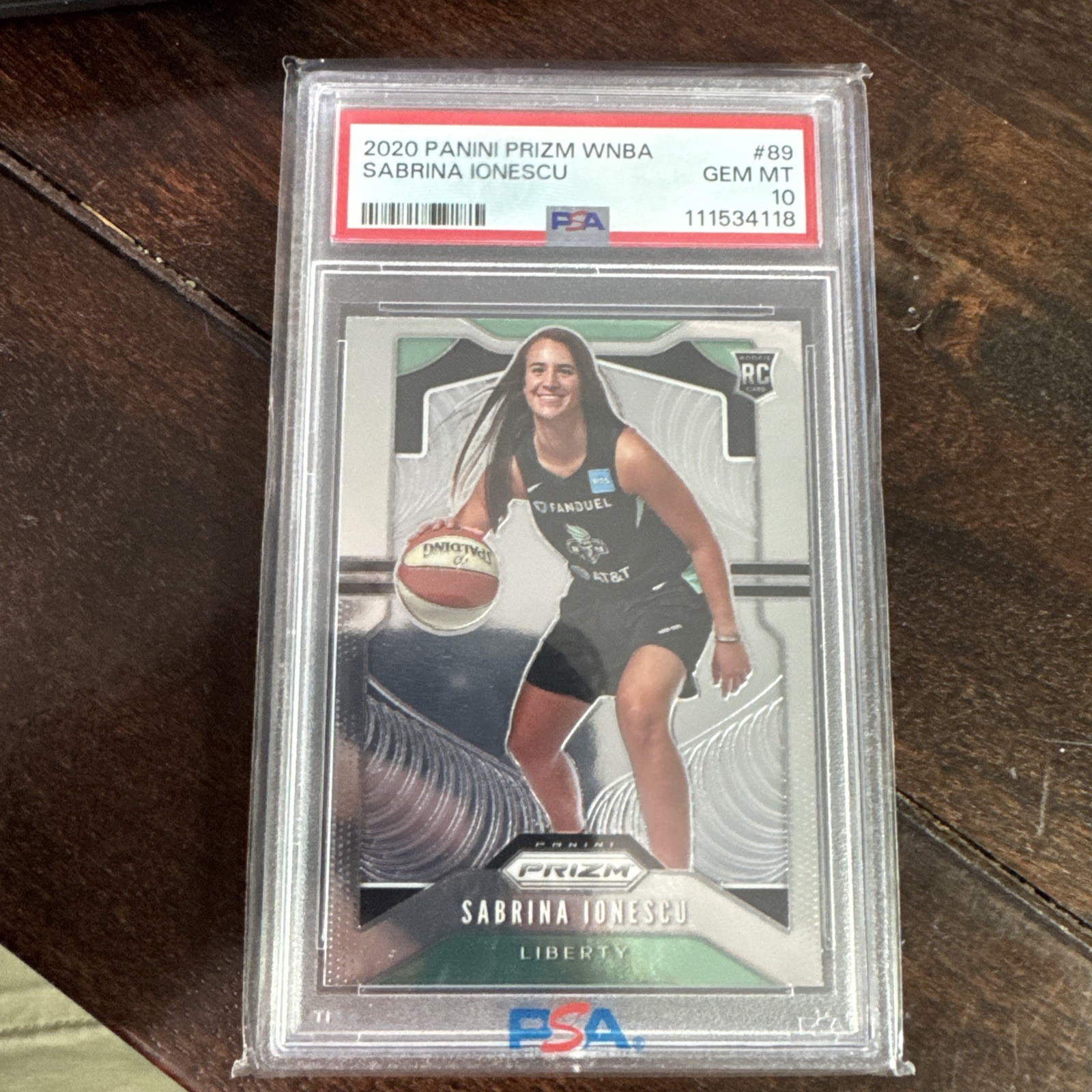 2020 Panini Prizm WNBA #89 Sabrina Ionescu RC PSA 10 Liberty Future HOF view 1