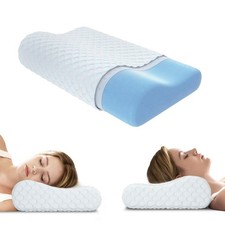 Neck Pillow Memory Foam Contour Pillow for Pain Relief Cervical Pillow for Sl...
