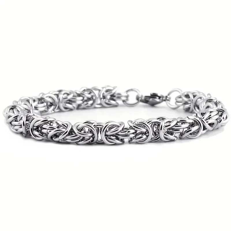 Bracciale Uomo Donna Argento 925 Catena Cordino Massiccio 7.5 Pollici 5.5mm