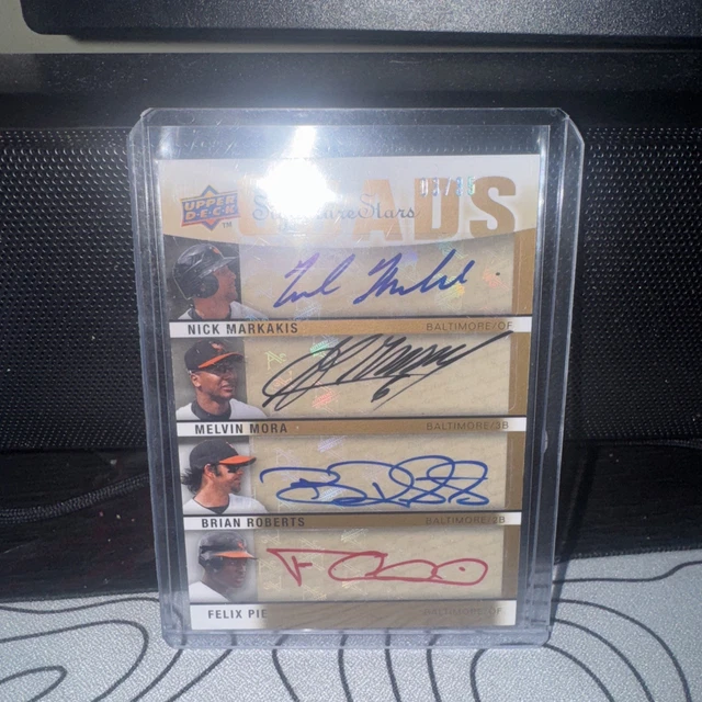 2009 Upper Deck Quads Auto /25 Nick Markakis #S4-MMRP Melvin Mora/Brian Roberts