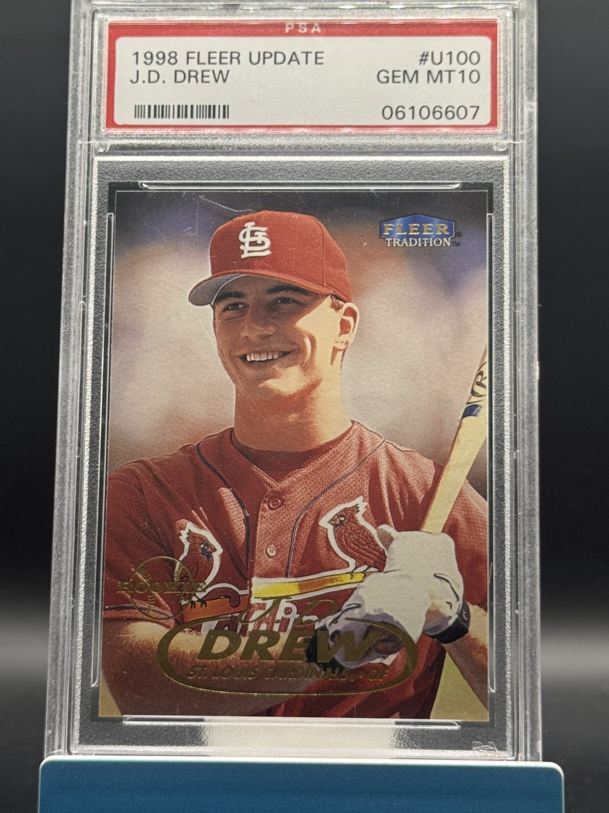 J.D. DREW 1998 FLEER TRADITION UPDATE ROOKIE #U100 GEM PSA 10 CARDINALS