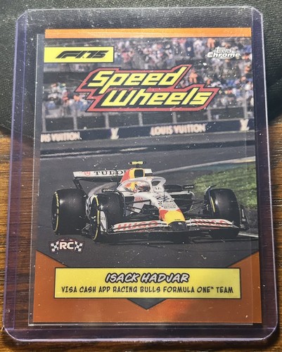 2025 TOPPS CHROME F1 SPEED WHEELS ISACK HADJAR ROOKIE ORANGE REFRACTOR  17/25