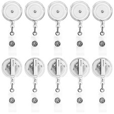 30 Pack Badge Reels Retractable with Swivel Alligator Clip Retractable Badge ...