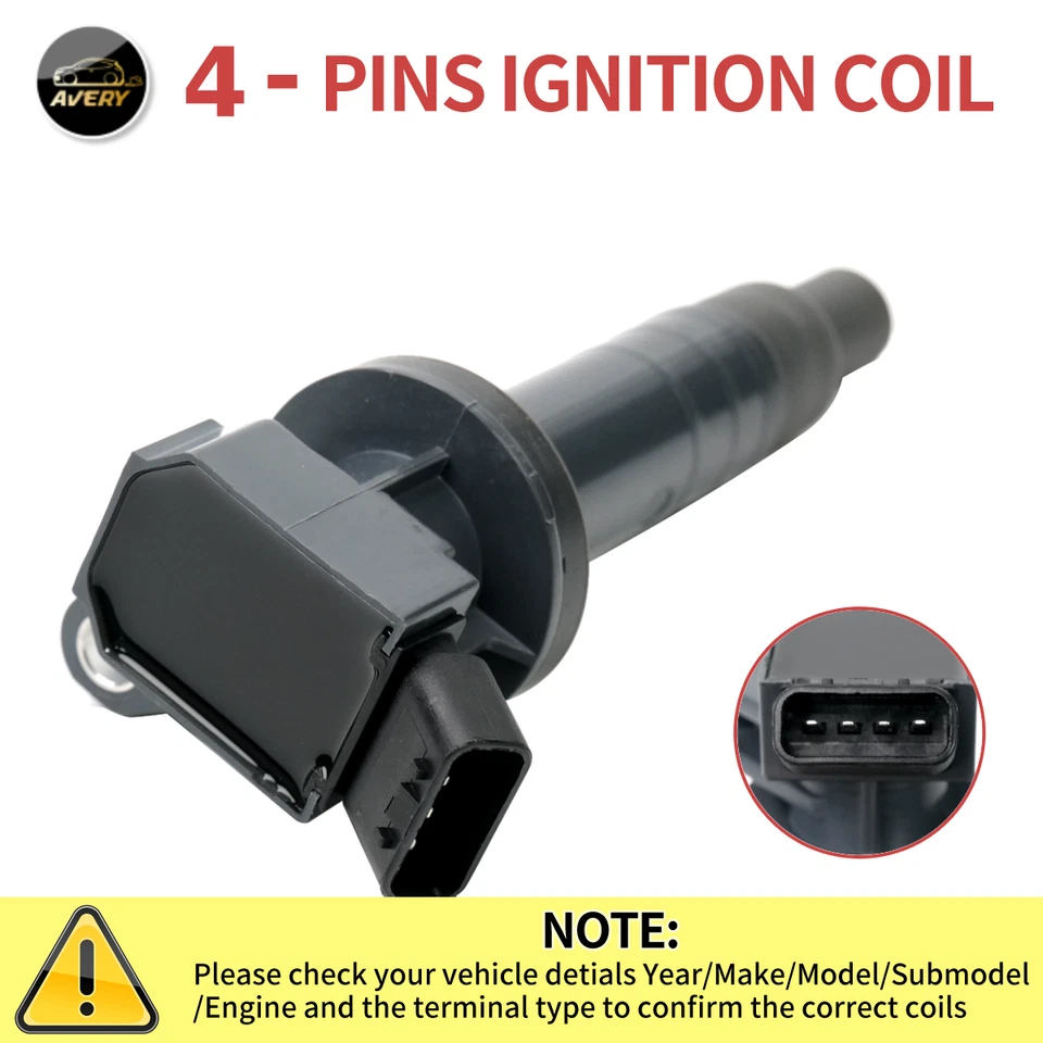 4 Ignition Coil & Spark Plug For 2000-08 Toyota Corolla Celica Matrix 1.8L UF247 Foto 4 de 4