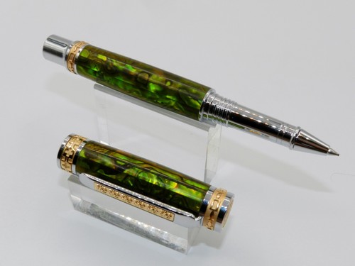 Handmade Rollerball Pen with Stunning Green Abalone. Makes A Great Gift! #114 - Picture 21 of 21